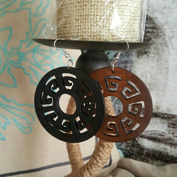 ✔️ SOLD! "Only One Me" Carved Wooden Earrings