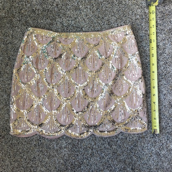 🌟NWT, Sequin Skirt - Salmon & Gold, Small 🌟 - Picture 4 of 4