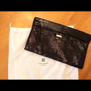 Kate Spade Black Sequined Evening Bag-Clutch