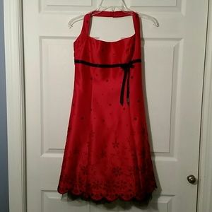 Red and Black beaded Party Dress -size 7/8
