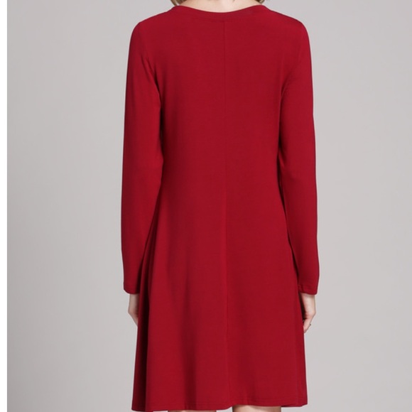 🎉LAST 1 🎉 NWT Red L/S Tunic/Dress with Back Seam - Picture 4 of 4