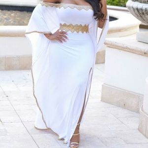White and gold kaftan