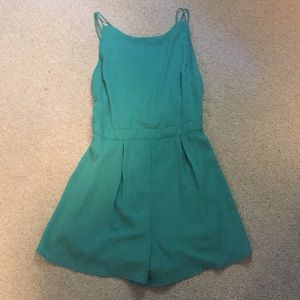 Teal Backless Romper