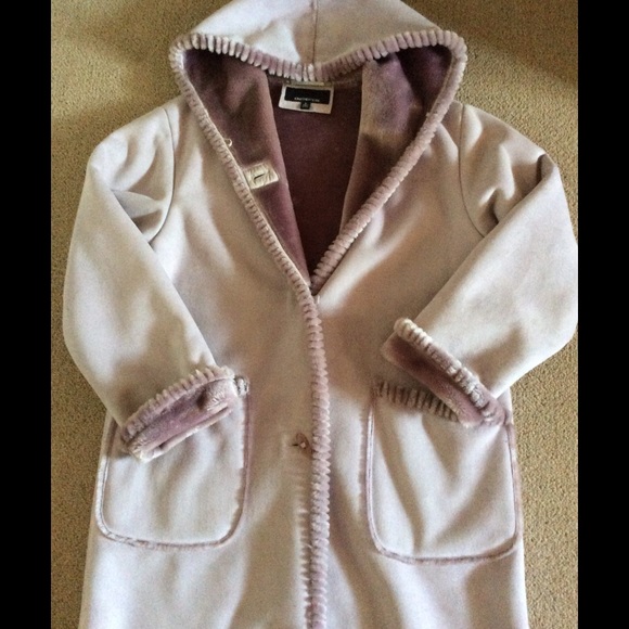 Lavender Suede Hooded Coat