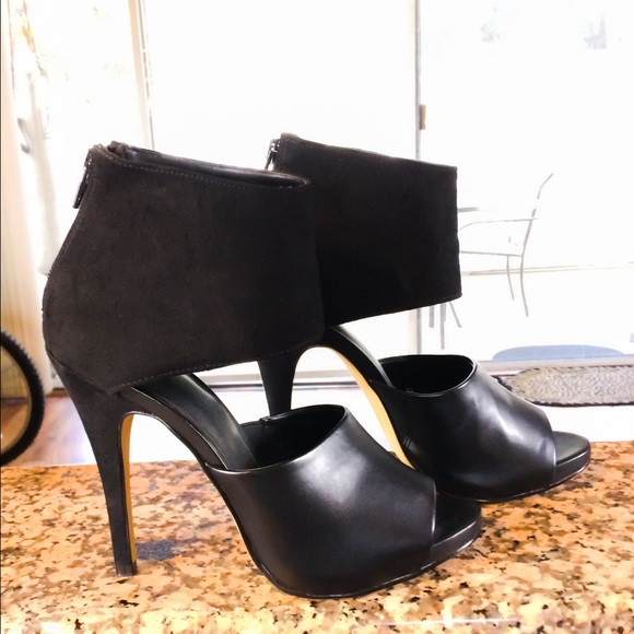 Black Peep Toe Heels