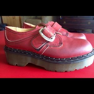 DR MARTENS Red Buckle Loafer UK 6