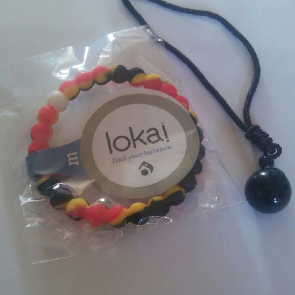 Rope necklace with ball hanging. With bracelet - Picture 1 of 2