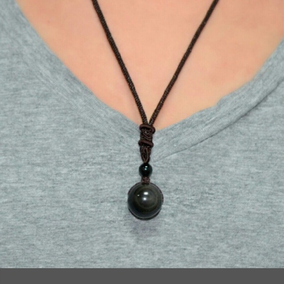 Rope necklace with ball hanging. With bracelet - Picture 2 of 2