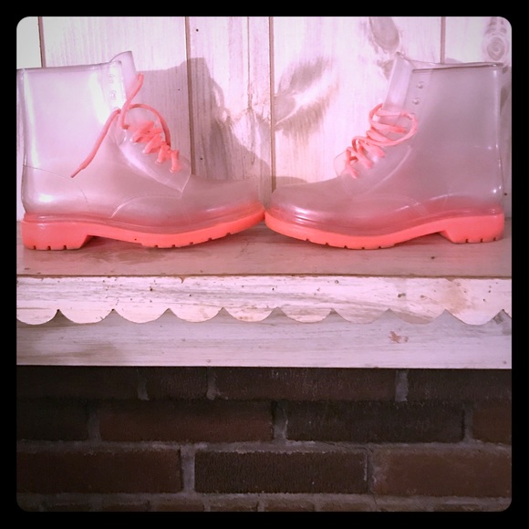Clear rain boots