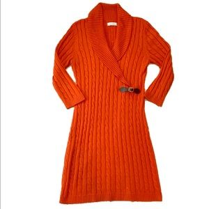 Cable knit sweater dress