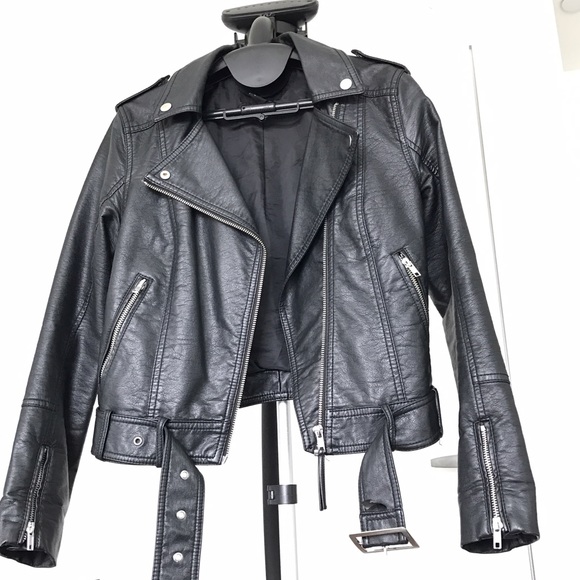 Black Leather Faux Moto Jacket 👻☠️