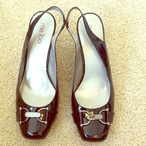 Me Too black patent leather heels