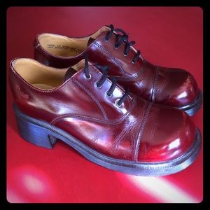 DR MARTENS lace up OXBLOOD loafers UK 6