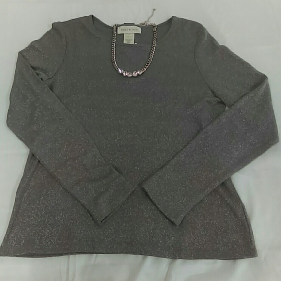 Susan Bristol Silver Sparkles Top Sz. M - Picture 1 of 3