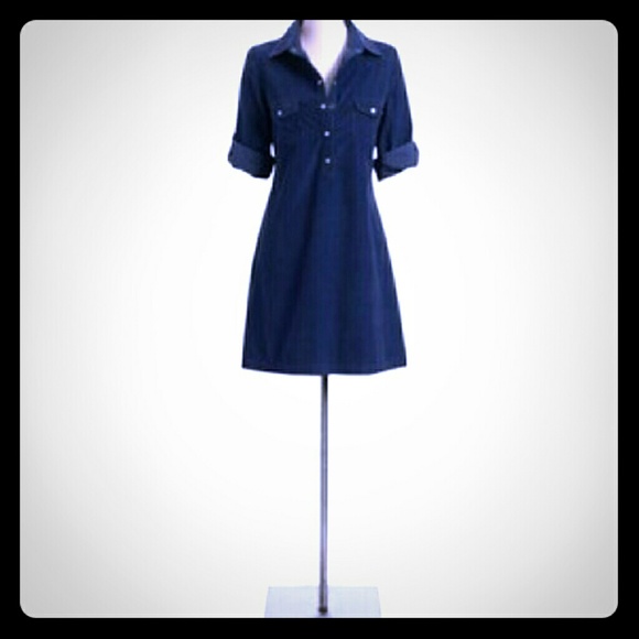 💥NEW LISTING💥Blue Corduroy Shirt Dress