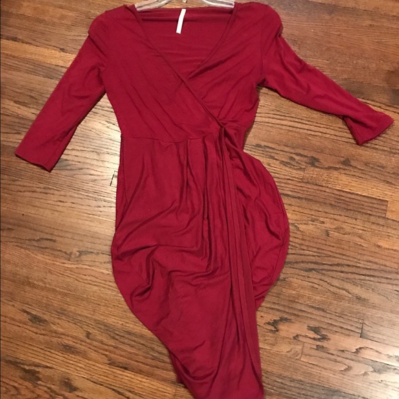 Burgundy wrap dress