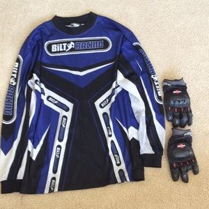 Bilt Riding shirt and Rocket Riding Gloves