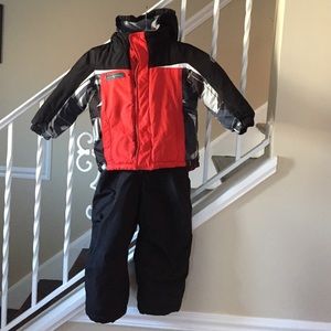 Snow suit - boys 3T - red/black with gray accents