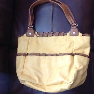 Yellow and Brown Dana Buchman shoulder bag