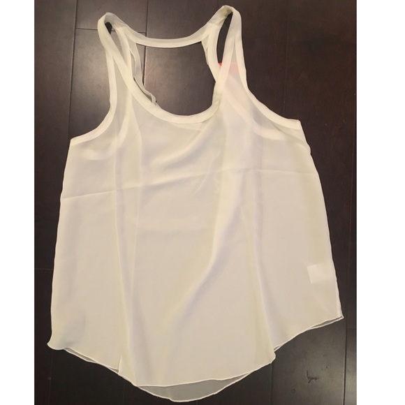 NWT Chaser LA Silk Drape Back White Tank Size M - Picture 3 of 4