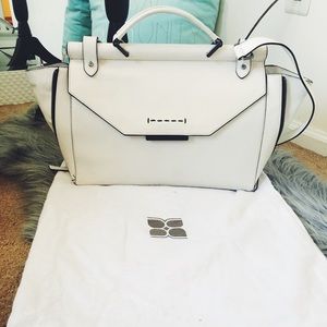 Bcbgmaxazria white leather bag