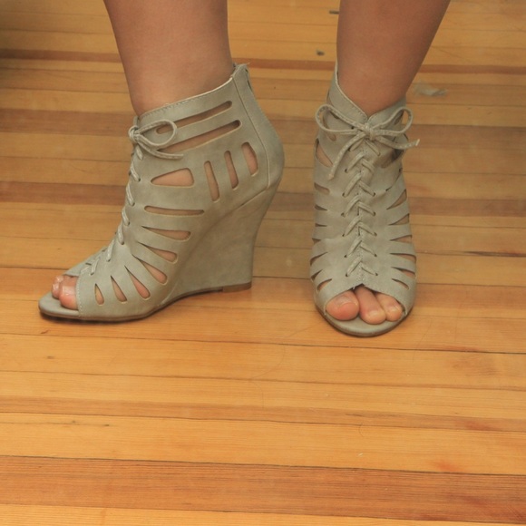 Charlotte Russe strappy wedge booties
