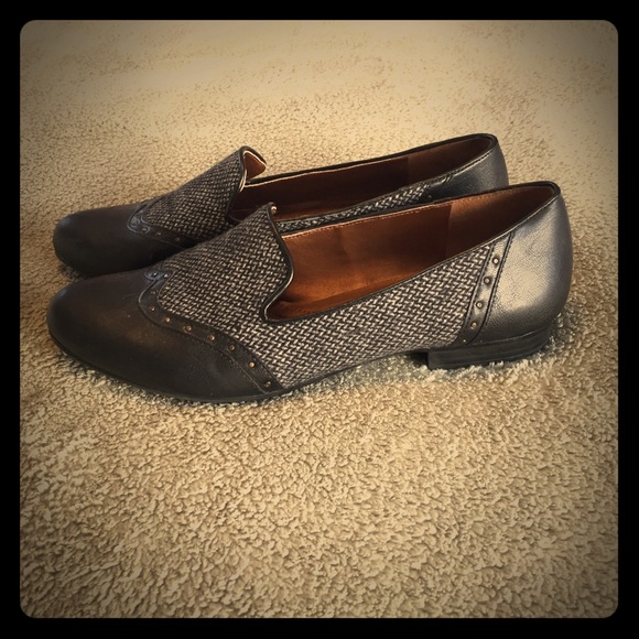 Black Tweed Oxford Flats, 8M