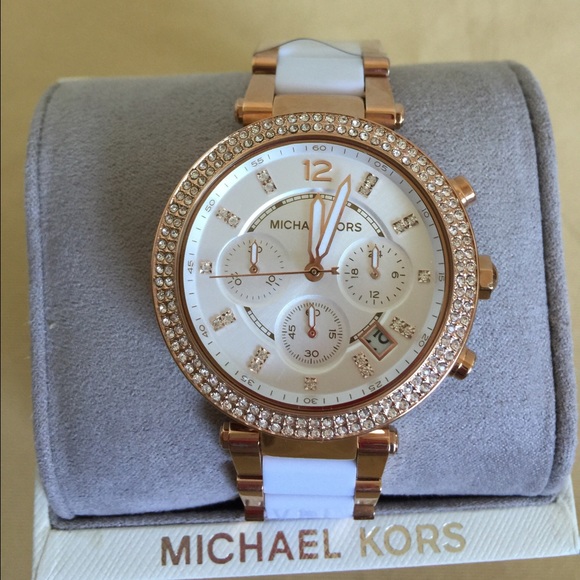 $300 NWT MICHAEL KORS PARKER CHRONO WATCH MK5774 main image 4