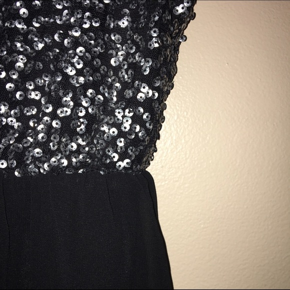 Black A-Line Dress w/ Silver Sequins - Picture 2 of 4