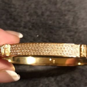 Swarovski gold and crystal accent bangle bracelet