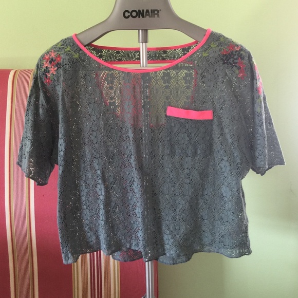Free People S All Lace Short Sleeve Shirt