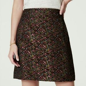 Ann Taylor LOFT black floral shift shirt