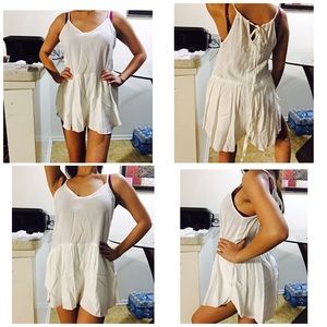 White sexy loose romper boho style