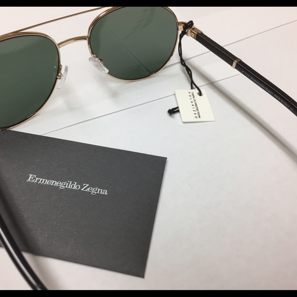 Ermenegildo Zegna Polarized Metal Sunglasses