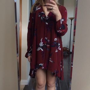 Free People red floral tunic dress