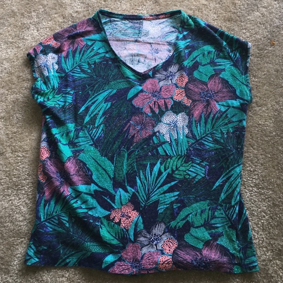 Ann Taylor LOFT Floral Linen T