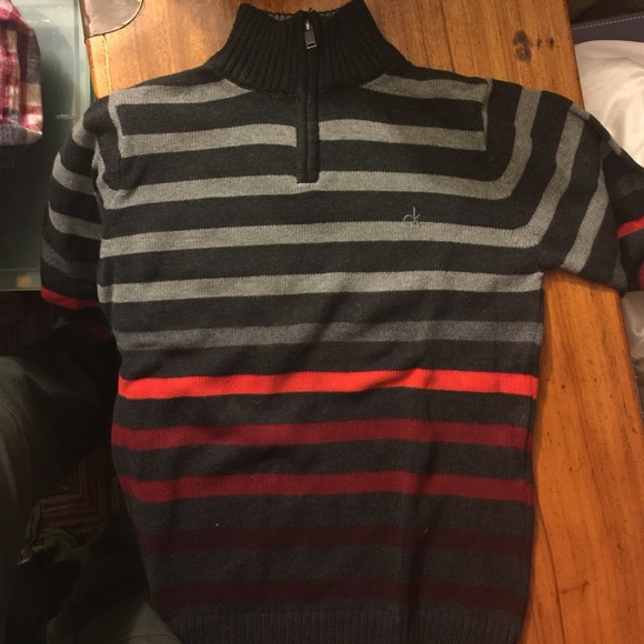 Boys size 10/12 Calvin Klein striped sweater