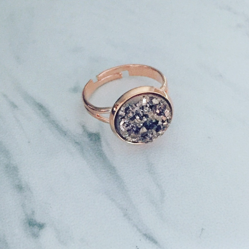 Rose Gold Druzy Ring