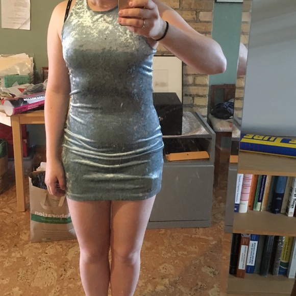 Velvet blue dress - Picture 2 of 3