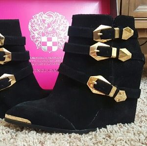 Vince Camuto black booties