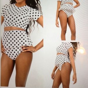 Polka Dot Peplum Swim wear!