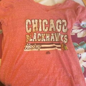 Pink Chicago Blackhawks shirt