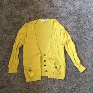 Yellow button cardigan