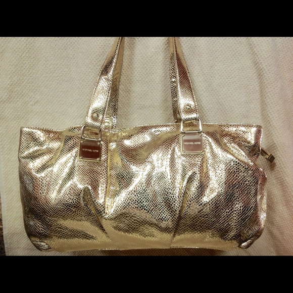 AUTHENTIC MK GOLD METALLIC HANDBAG