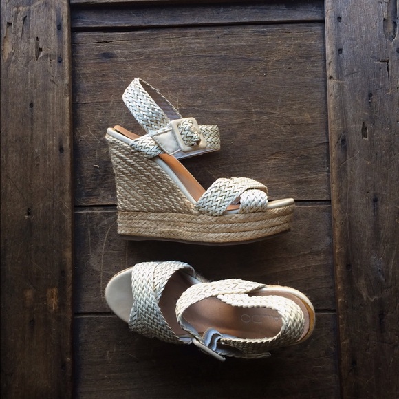 ALDO woven jute wedges