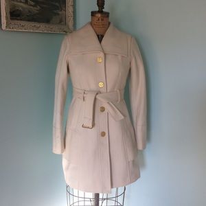 Guess Off White Trench Coat Sz M