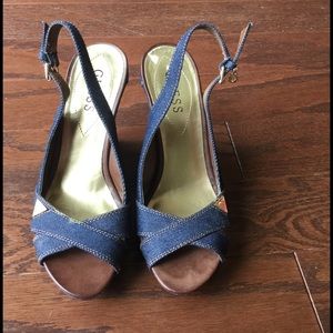 Guess denim wedge Sz6