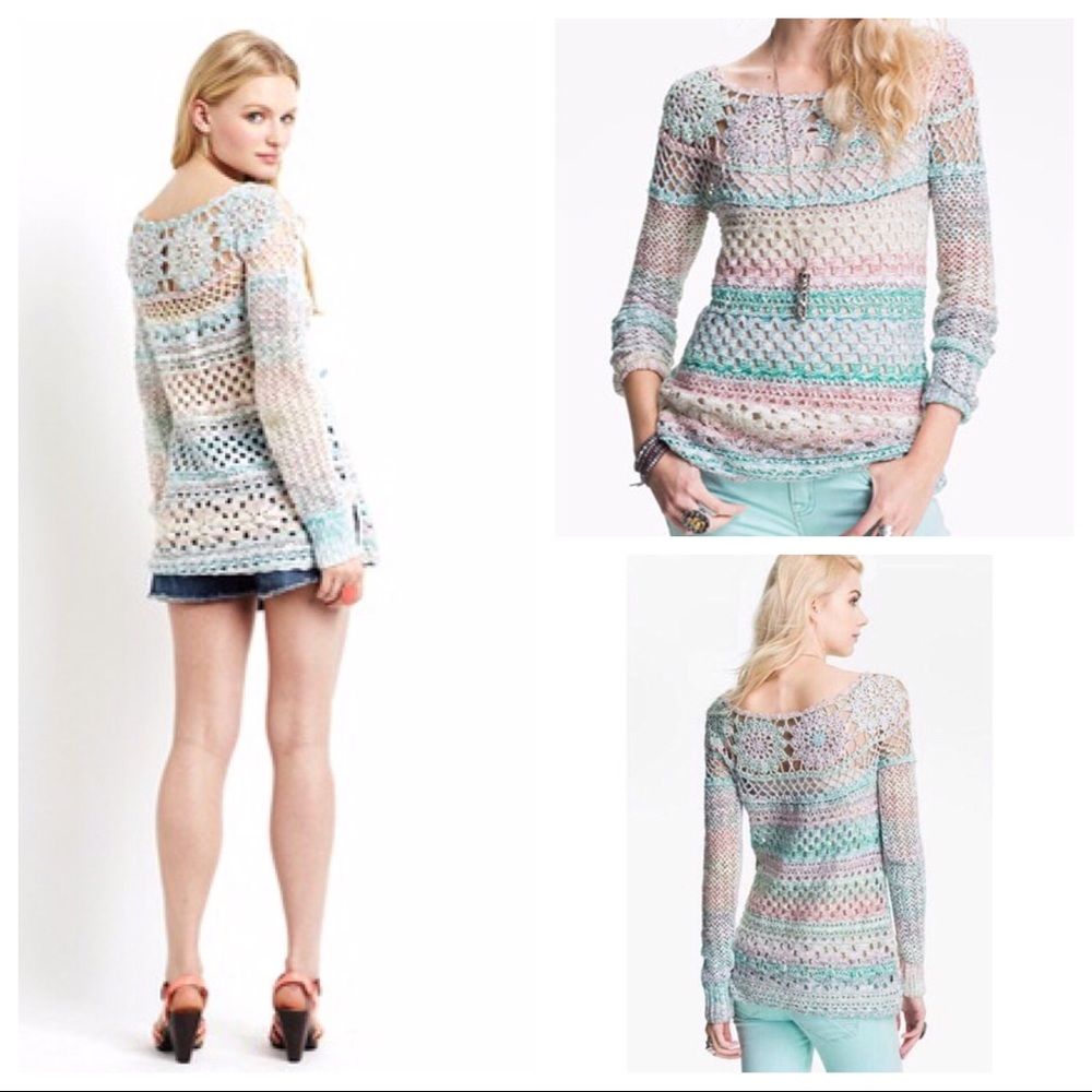 Free People Small Knitted Long Sleeve Pull Over