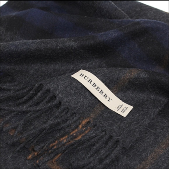 BURBERRY large icon check cashmere scarf
