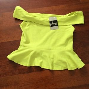 Off Shoulder NWT neon top